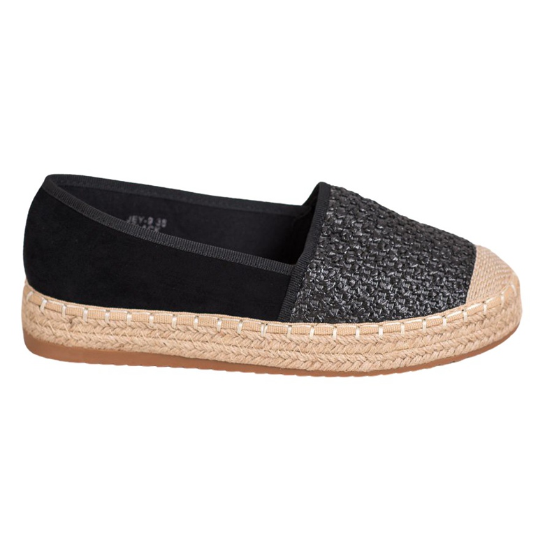 SHELOVET Braided Espadrilles black multicolored