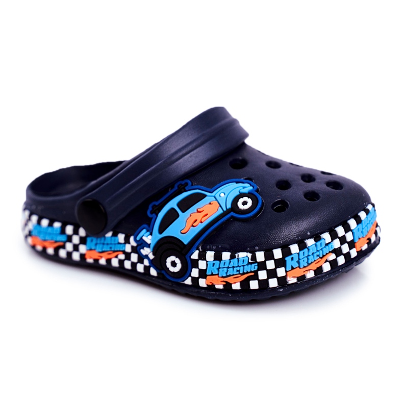 Giolan Children's Slippers Foam Crocs Navy Blue Road Racing orange