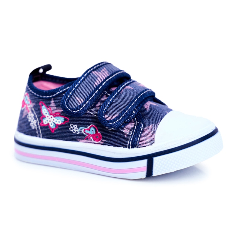 Le Scarpe Children's Sneakers Navy Blue Junalo Velcro pink Le Scarpe Children's Sneakers Navy Blue Junalo Velcro pink