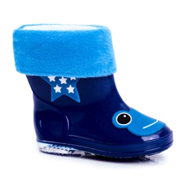Children's navy blue Frog rubber galoshes