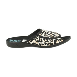 Adanex 13795 panther women's slippers beige black