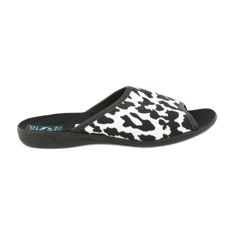Adanex 24957 leopard women's slippers white black