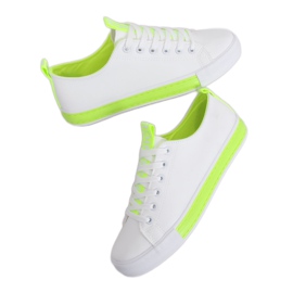 White women's sneakers LA70P Green