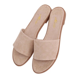 Women's beige slippers Q-85 Apricot
