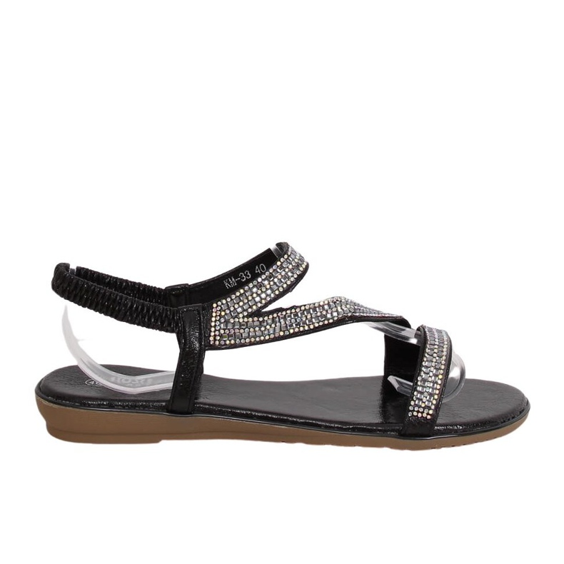 KM-33 Black asymmetrical black sandals KM-33 Black asymmetrical black sandals
