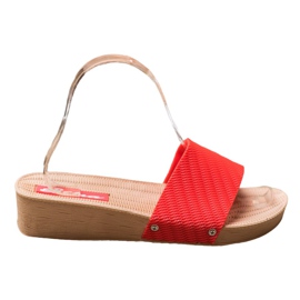 Bona Stylish Slippers On The Platform red