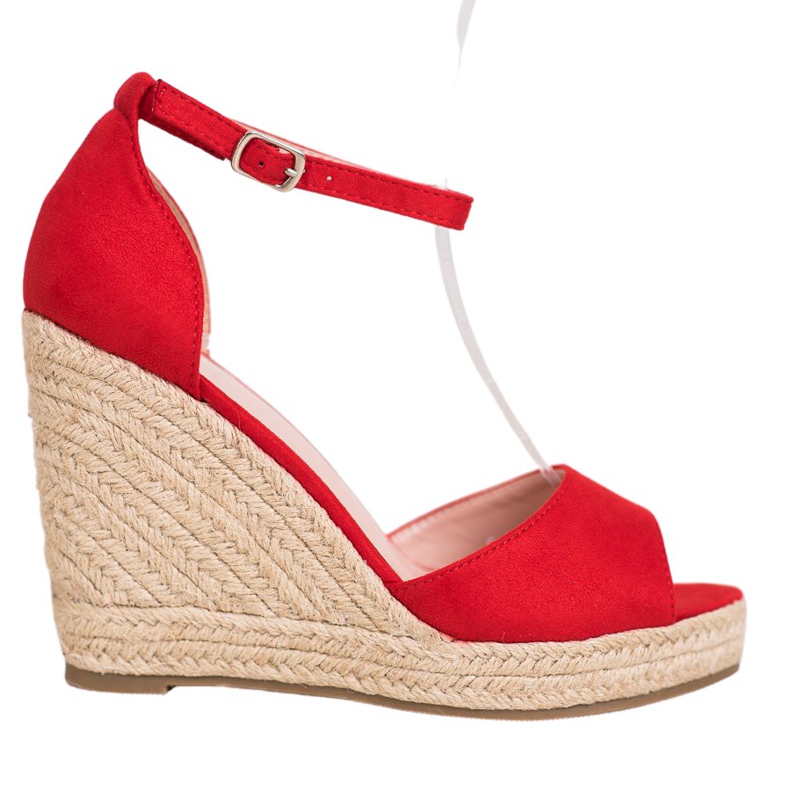 SHELOVET Red Espadrilles On The Wedge