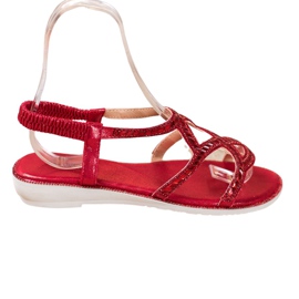 Marquiz Red Sandals With Crystals