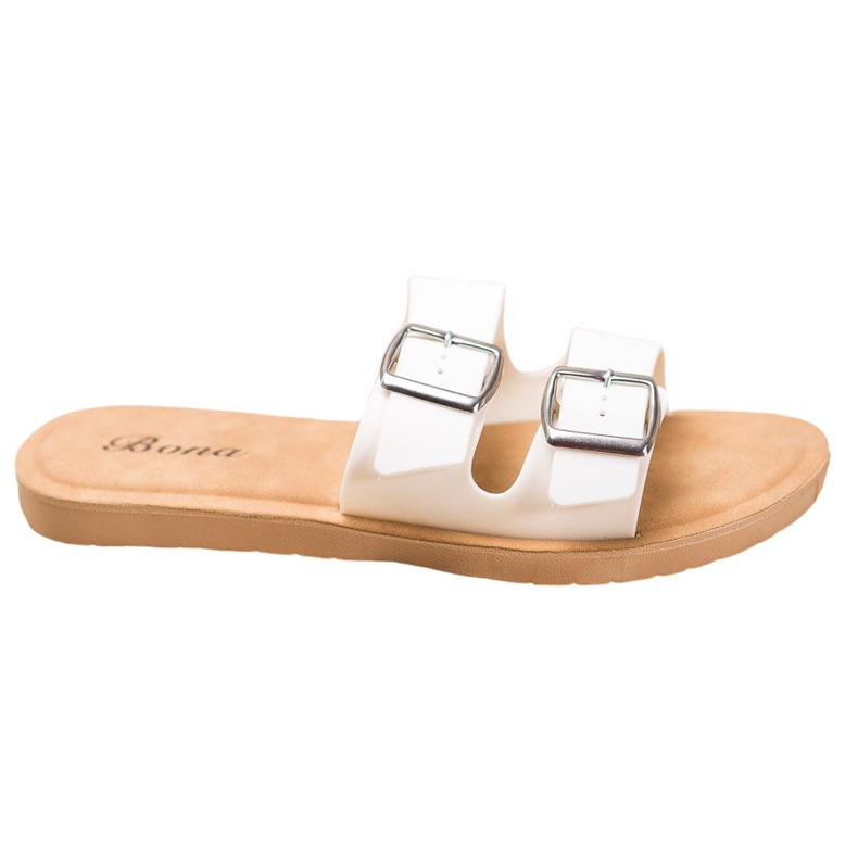 Bona Classic Slippers With Buckle white
