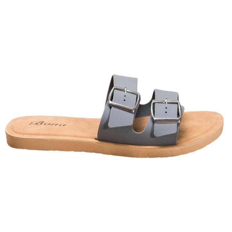 Bona Classic Slippers With Buckle grey