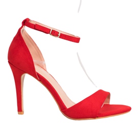 SHELOVET Classic Suede Heels red