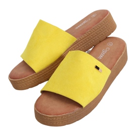 Yellow women's yellow slippers G-576 Yellow