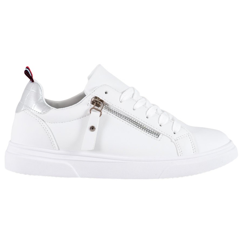 SHELOVET Sports Shoes With Decorative Zipper white