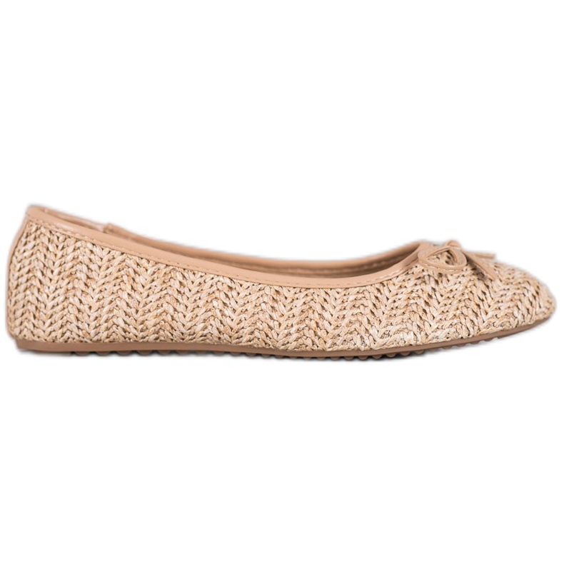 SHELOVET Braided Ballerina With A Bow beige