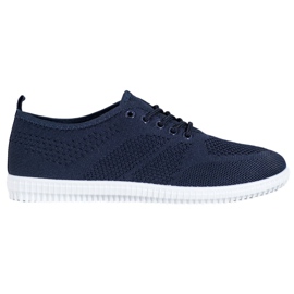 SHELOVET Tied Openwork Sneakers blue
