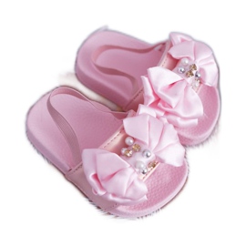 FRROCK Children's Girl's Slides Bow Pearl Pink Senari yellow FRROCK Children's Girl's Slides Bow Pearl Pink Senari yellow
