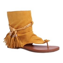 SEA Women's Sandals Flip-flops With a Shank Yellow SL1011 Madrit
