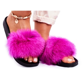 PS1 Women's slippers with fur Belmondo fuchsia pink