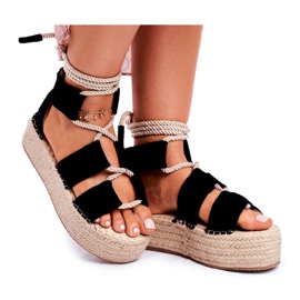 PS1 Women's Espadrilles On The Black India Linen Platform
