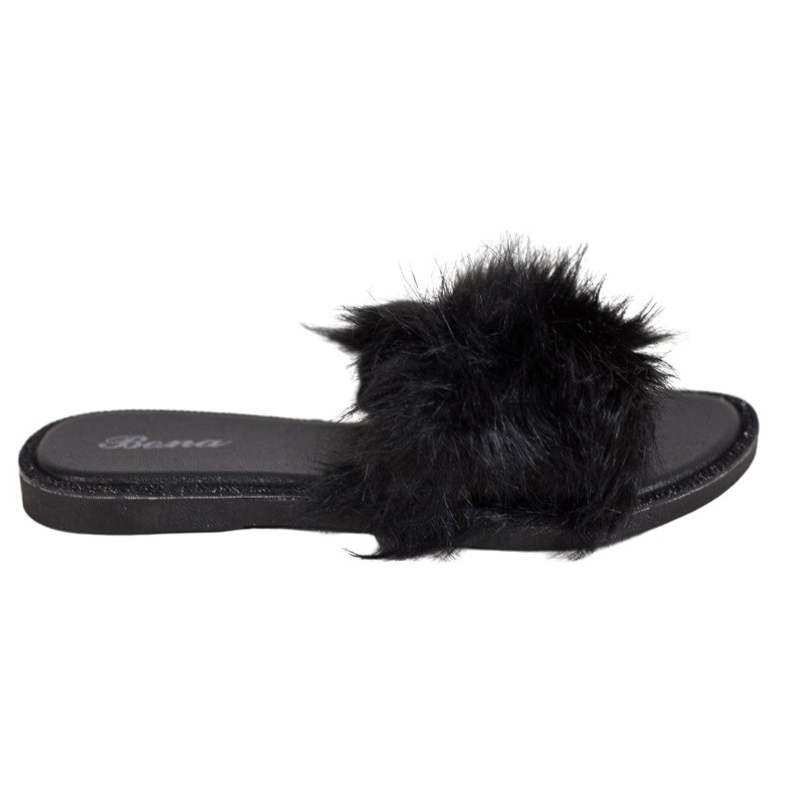 Bona Stylish Slippers With Fur black
