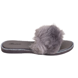 Bona Stylish Slippers With Fur grey