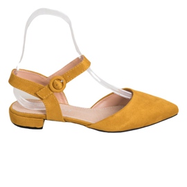 Goodin Mustard Pumps With An Open Heel yellow