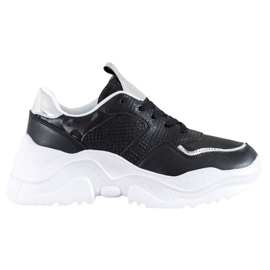 SHELOVET Eco Leather Sneakers black grey SHELOVET Eco Leather Sneakers black grey