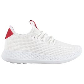 SHELOVET Comfortable Openwork Shoes white red SHELOVET Comfortable Openwork Shoes white red