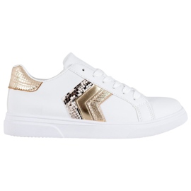 SHELOVET Fashionable Eco Leather Shoes white yellow
