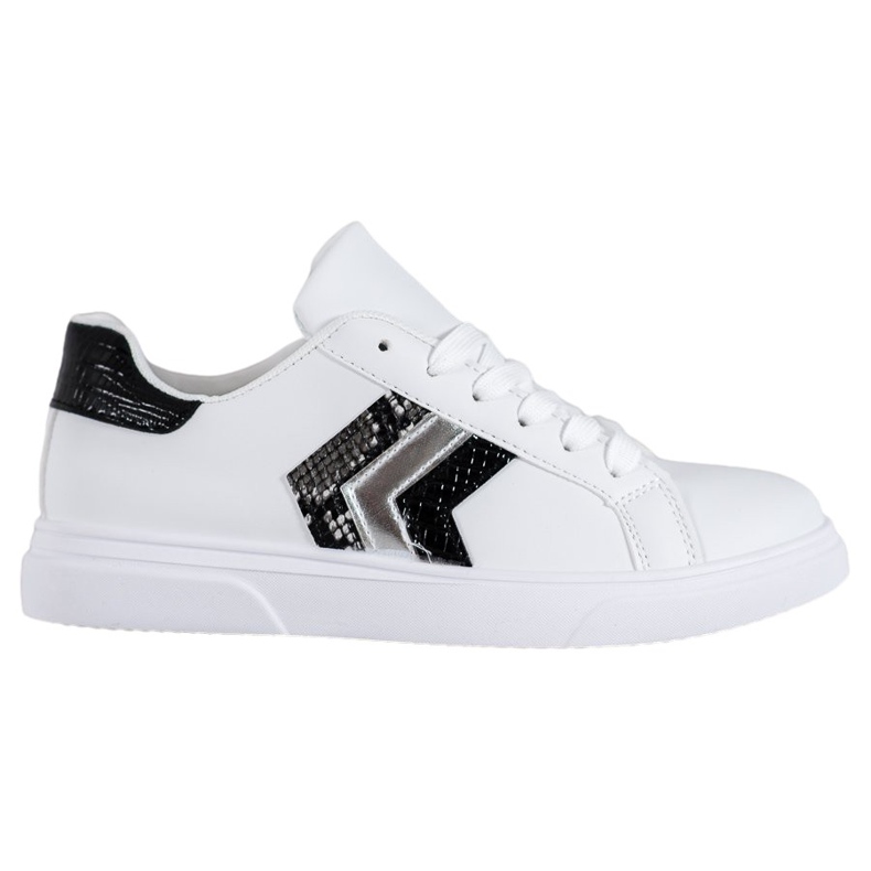 SHELOVET Fashionable Eco Leather Shoes white black grey