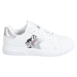 SHELOVET Fashionable Eco Leather Shoes white grey SHELOVET Fashionable Eco Leather Shoes white grey