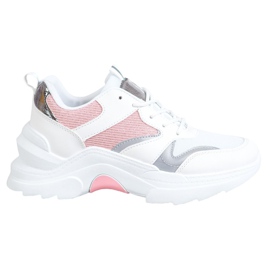 SHELOVET Stylish Sneakers white pink grey SHELOVET Stylish Sneakers white pink grey