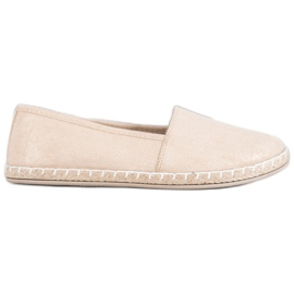 SHELOVET Beige Espadrilles With Glitter