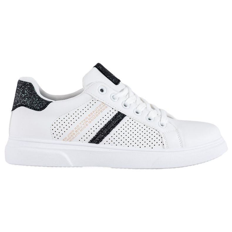 SHELOVET Openwork White Sneakers black