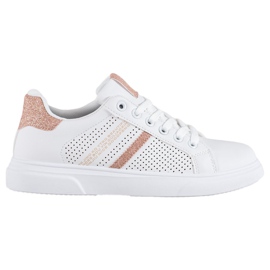 SHELOVET Openwork White Sneakers yellow SHELOVET Openwork White Sneakers yellow