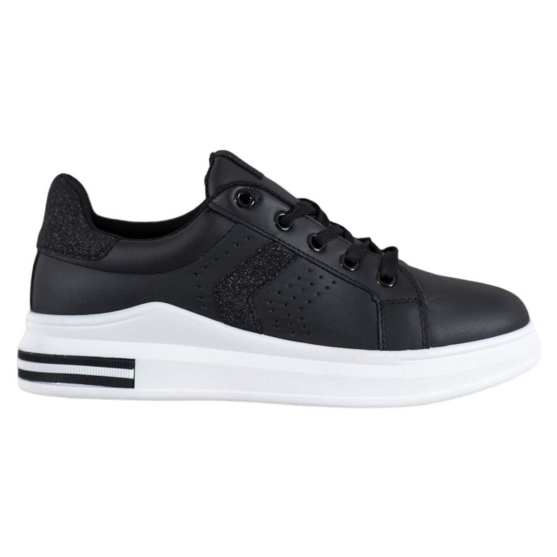 SHELOVET Sneakers With Glitter Inserts black
