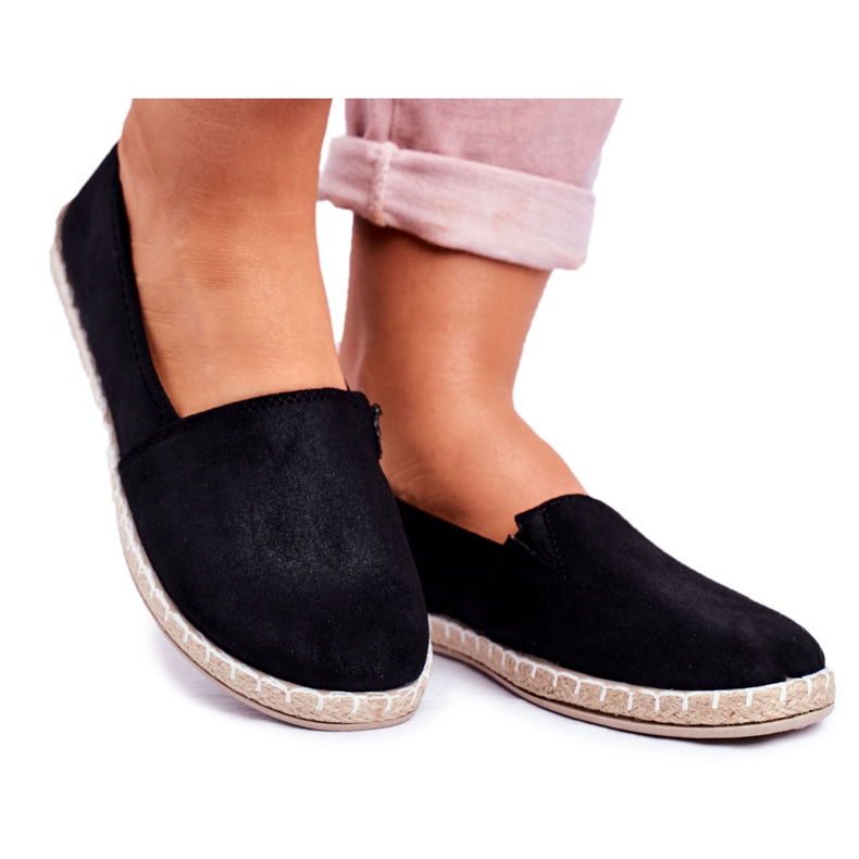 NEWS Women's Black Slip-On Espadrilles