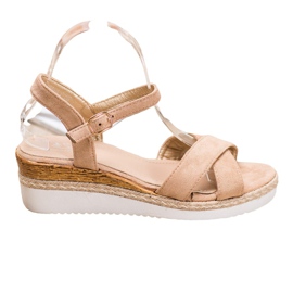 Small Swan Wedge Sandals With Glitter brown Small Swan Wedge Sandals With Glitter brown