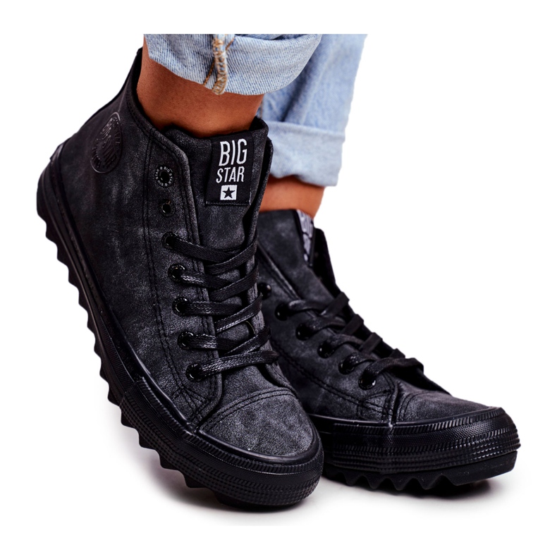 Women's Sneakers Big Star High Warmed Black GG274069 Women's Sneakers Big Star High Warmed Black GG274069