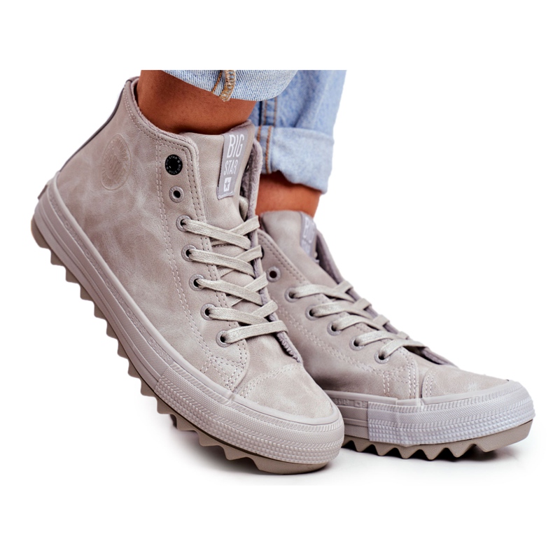 Women's Sneakers Big Star High Warm Gray GG274070 grey