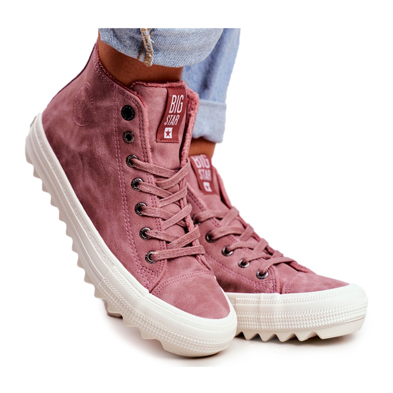 Women's Sneakers Big Star High Warm Pink GG274109