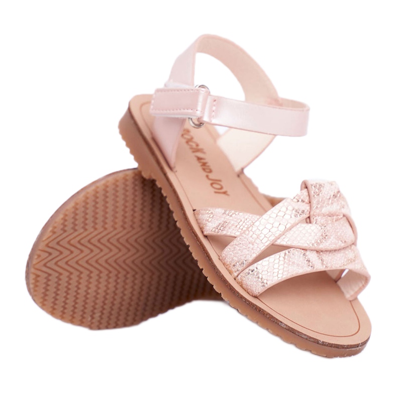 FRROCK Children's Sandals With Velcro For Girls Pink Lilo yellow