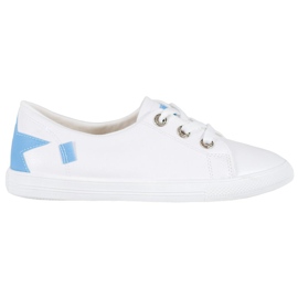 Weide White Sneakers With Eco Leather blue