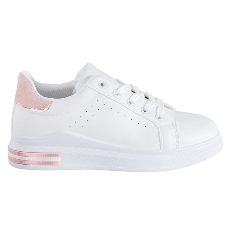 RTX WALK Stylish Eco Leather Sneakers white pink
