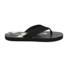American Club American women's flip-flops foam JP04 black pink