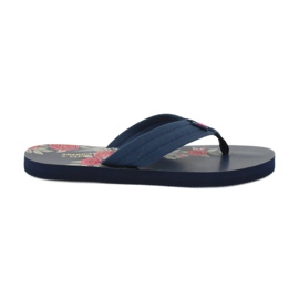 American Club American women's flip-flops foam JP04 red navy