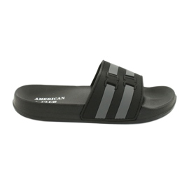 American Club American NH16 two-strip pool slippers black grey