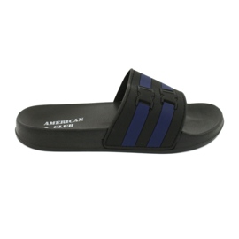 American Club American NH16 two-strip pool slippers black navy