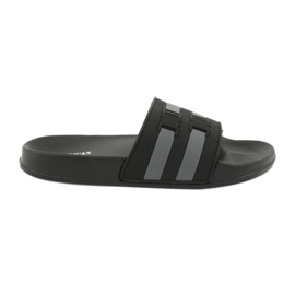 American Club Men's swimming pool slippers American NH15 two stripes black grey