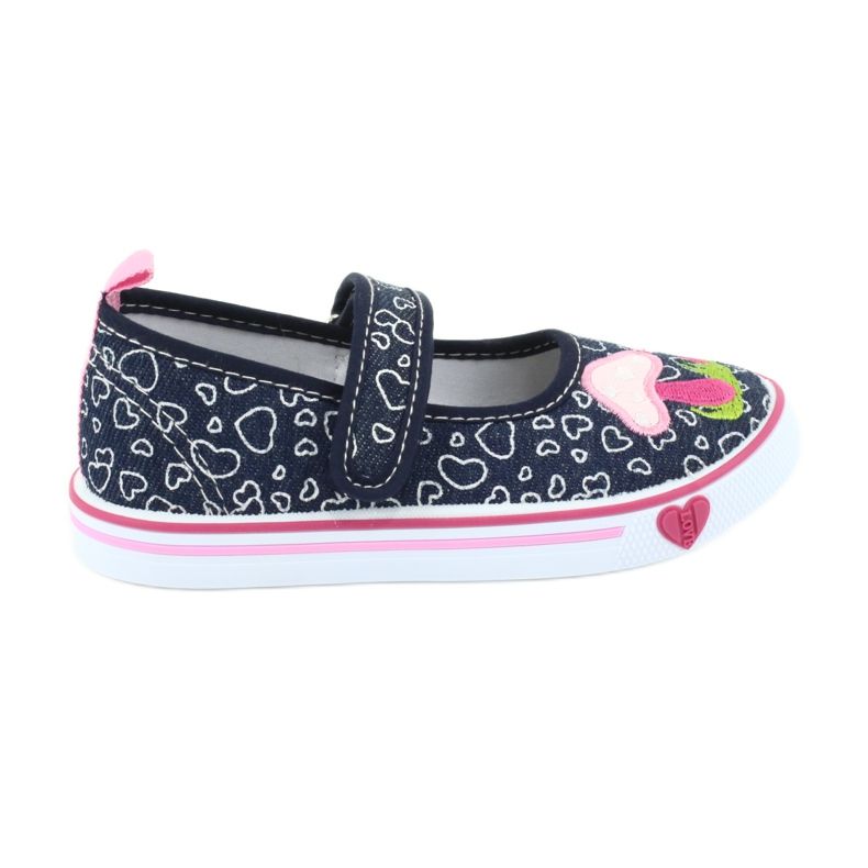 American Club Ballerinas sneakers with Velcro TEN15 hearts white navy blue pink American Club Ballerinas sneakers with Velcro TEN15 hearts white navy blue pink